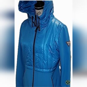 Guess blue jacket medium size hooded coat